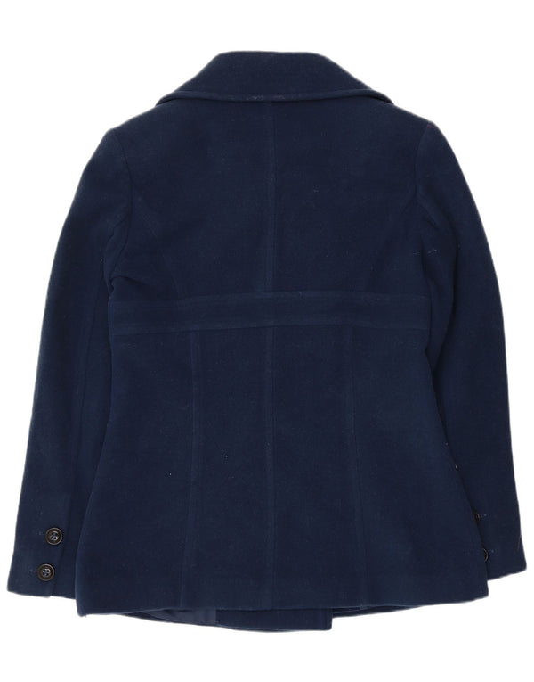 Dkny Dame Overfrakke US 4 Small Navy Blue Wool