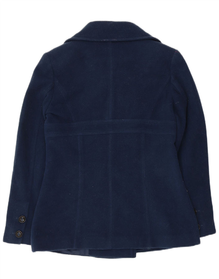 Dkny Dame Overfrakke US 4 Small Navy Blue Wool