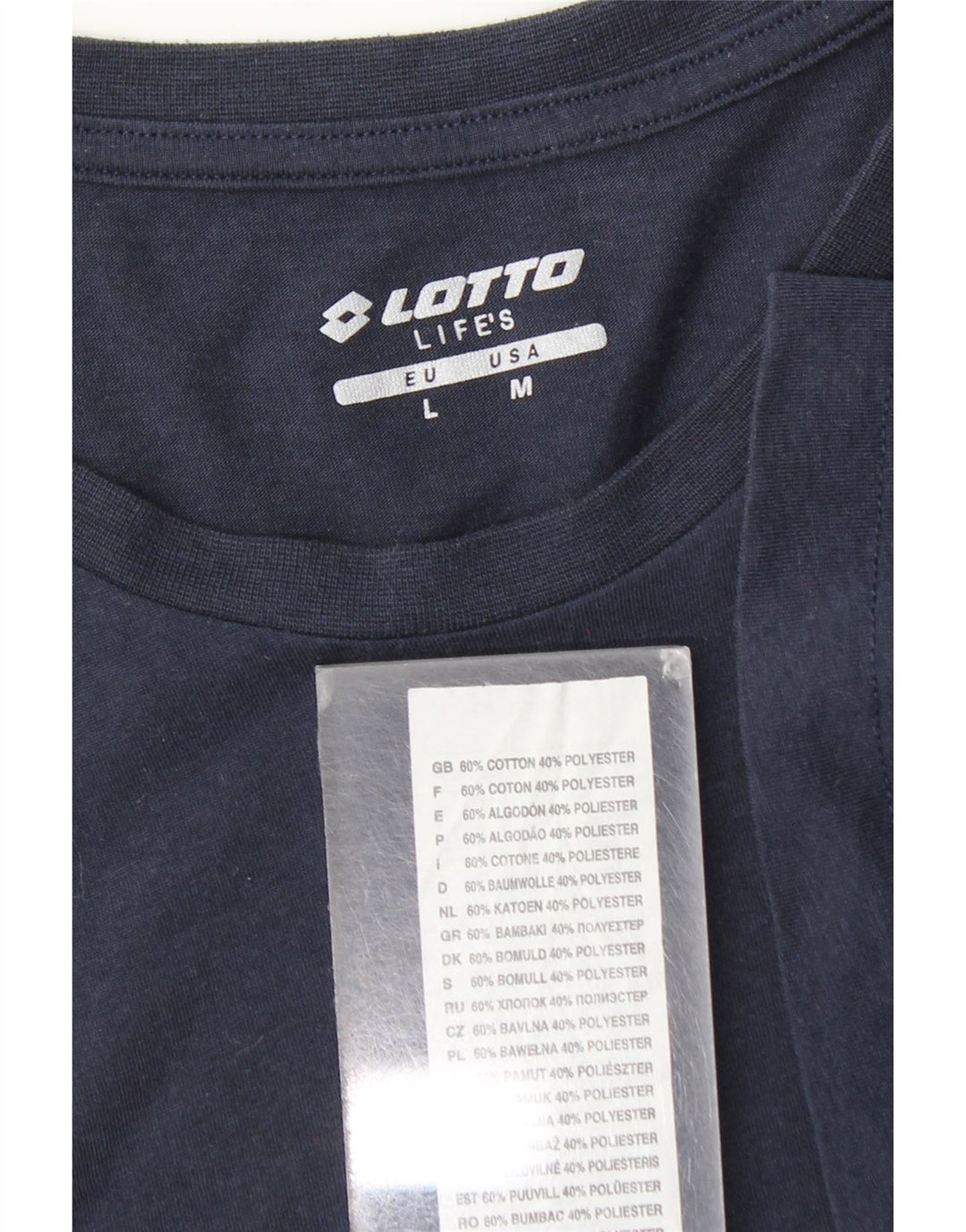 Lotto Herre T-Shirt Top Stor Marineblå Bomuld