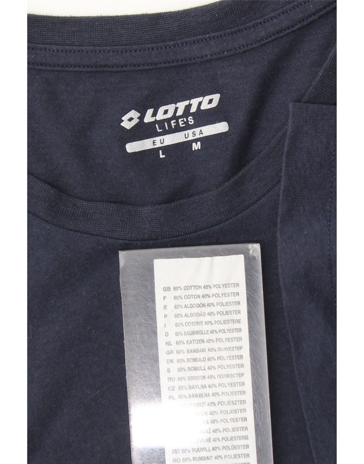 Lotto Herre T-Shirt Top Stor Marineblå Bomuld