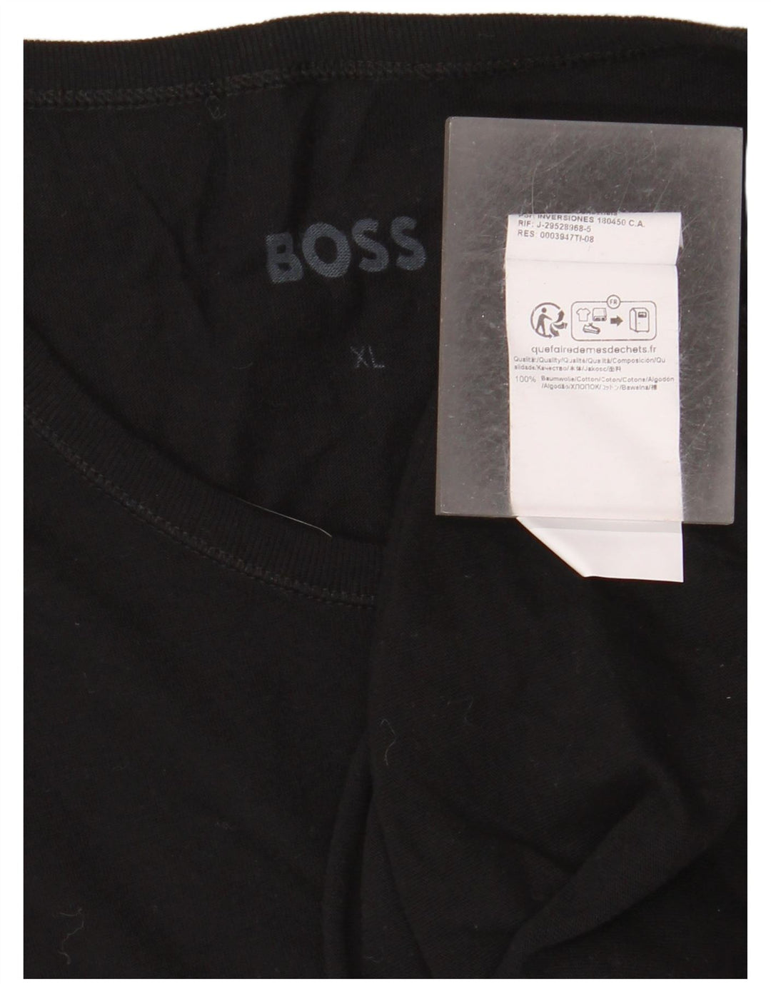 Hugo Boss Herre T-Shirt Top XL Sort Bomuld