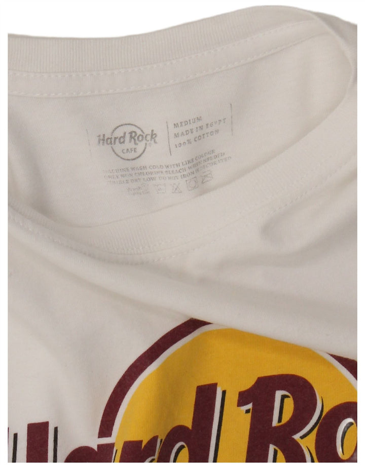 Hard Rock Cafe Herre Mallorca Grafisk T-Shirt Top UK 14 Medium Hvid Bomuld