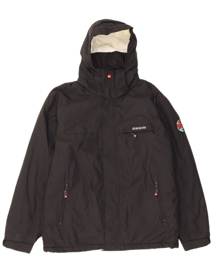 Quiksilver Herre Hooded Windbreaker Jacket UK 38 Medium Sort Polyamid