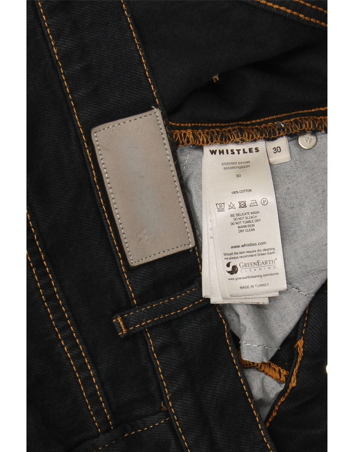 WHISTLE Kvinders tilspidsede cropped jeans W30 L27 marineblå bomuld