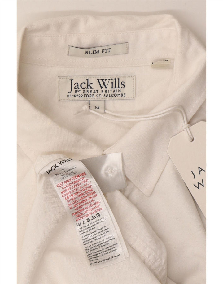 Jack Wills Herre kortærmet Slim Fit skjorte Medium hvid bomuld