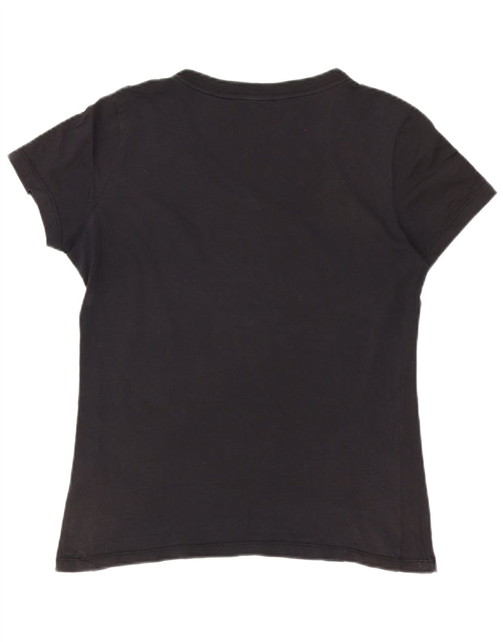 Nike Dame T-Shirt Top UK 10 Small Black Bomuld
