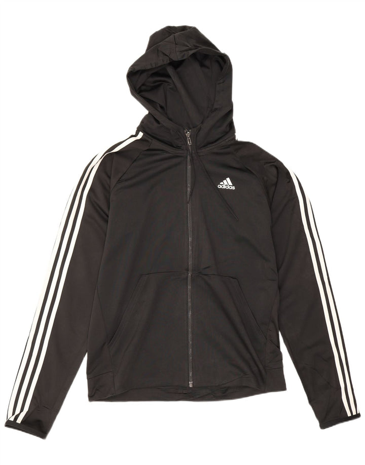 Adidas Hættetrøje med lynlås til mænd mellem sort polyester