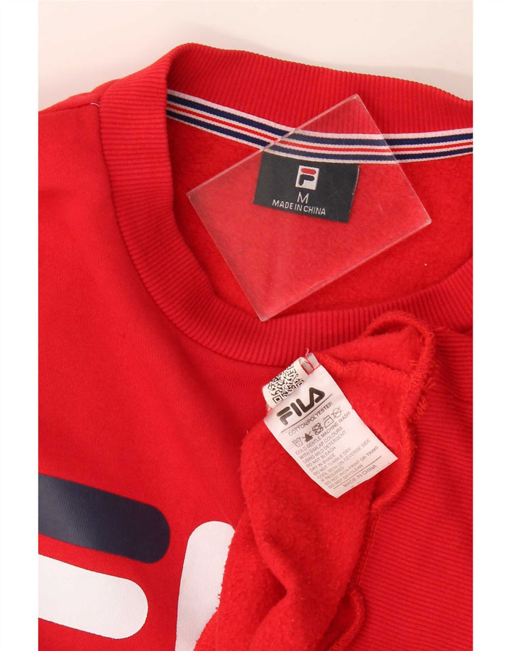 Fila Herre Grafisk Sweatshirt Jumper Medium Rød Bomuld