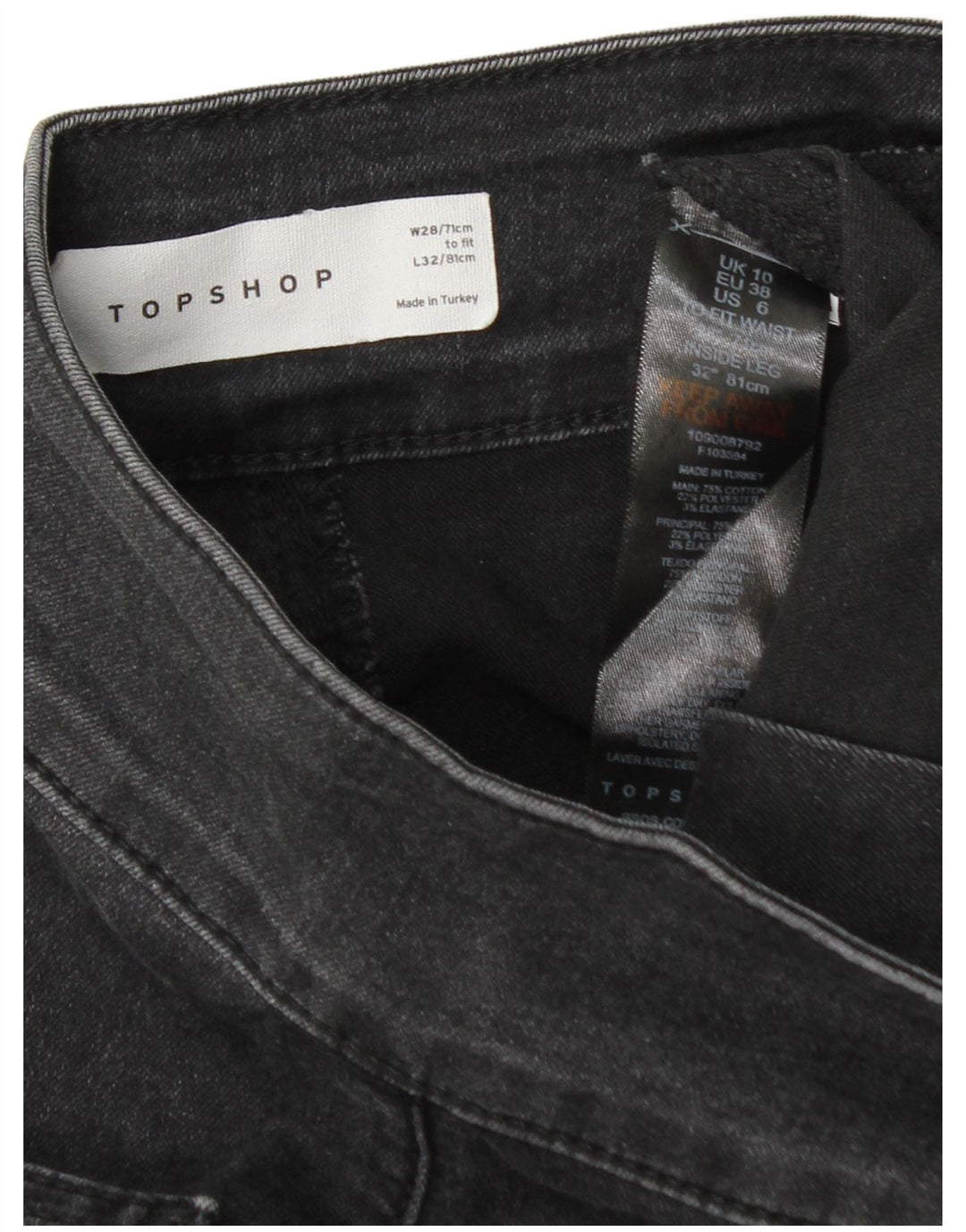 Topshop Dame Flared Jeans W28 L32 Grå Bomuld
