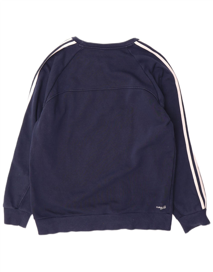 Adidas Herre Climalite Sweatshirt Jumper Stor marineblå bomuld