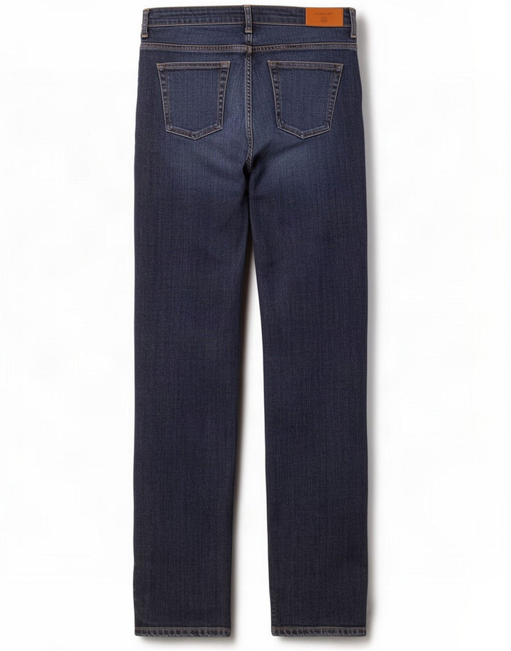 Gant almindelige lige jeans til kvinder W30 L32 Marineblå bomuld