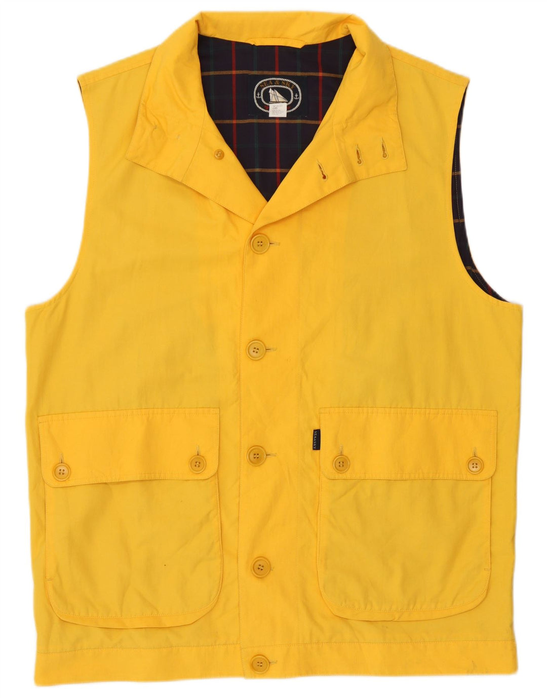 Sea & Sky Herre Utility Gilet UK 38 Medium Yellow Cotton