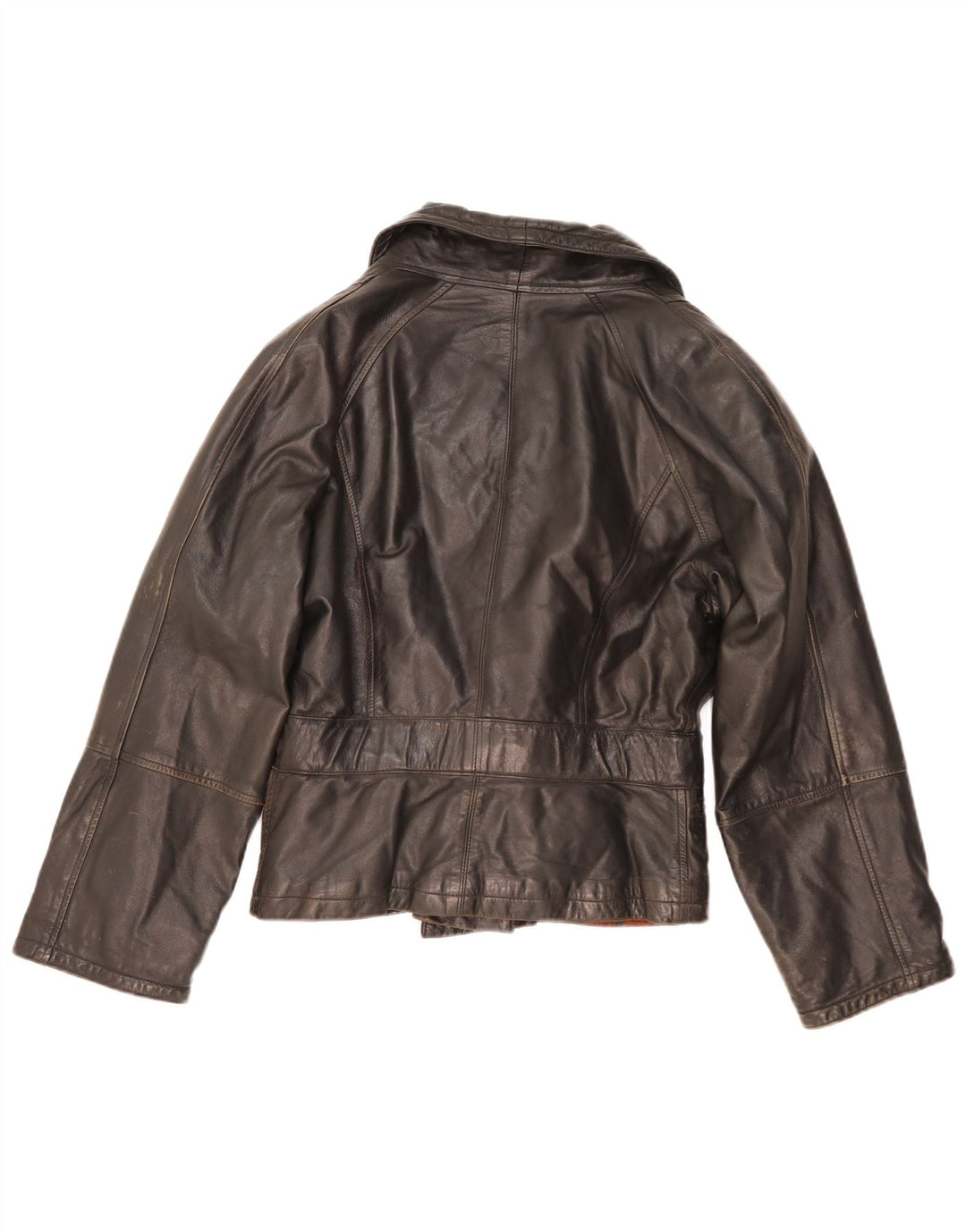 Vintage læderjakke til kvinder UK 14 Medium sort læder