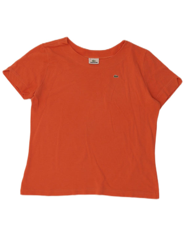 Lacoste Dame T-Shirt Top Størrelse 46 XL Orange Bomuld