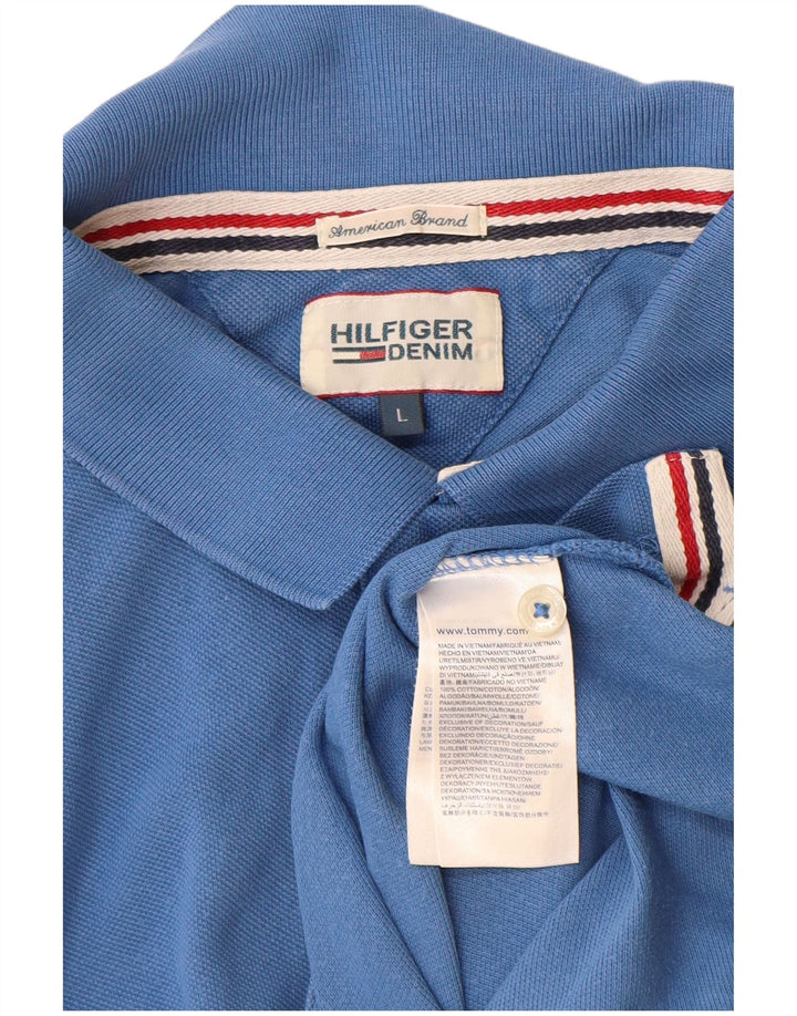 Tommy Hilfiger Herre Polo Shirt Stor Blå Bomuld