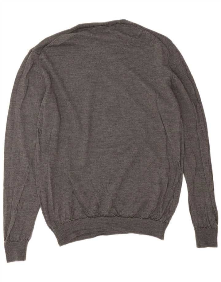 Gant Herre Crew Neck Jumper Sweater 2XL Grå Merinould