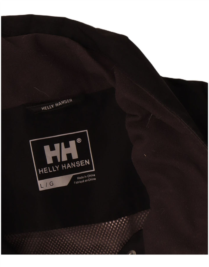 Helly Hansen Grafisk regnjakke til kvinder UK 16 Stor sort polyester