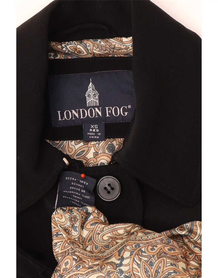 London Fog Dame Oversized Overfrakke UK 6 XS Sort Polyester