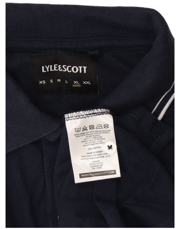 Lyle & Scott herre poloshirt XL marineblå bomuld