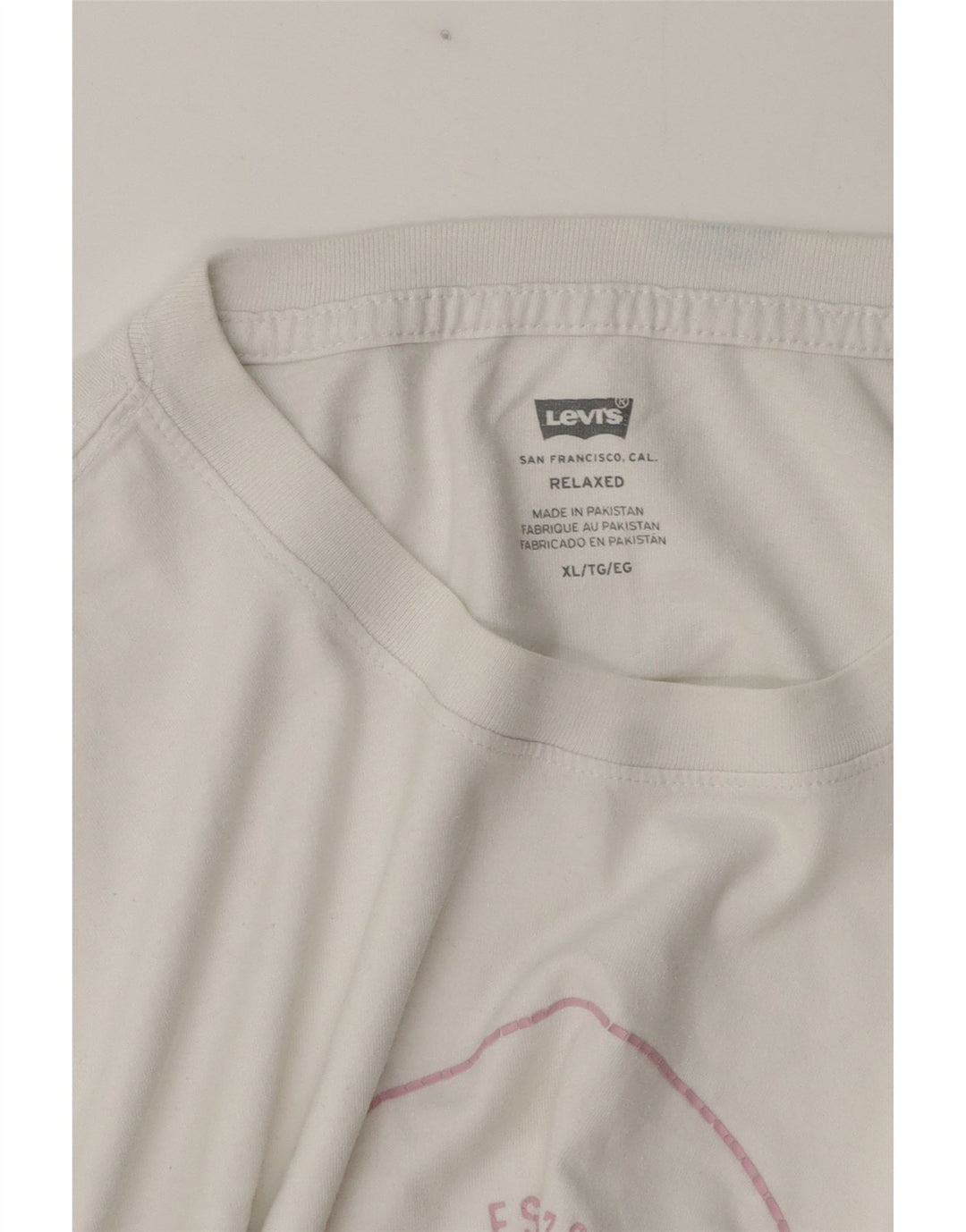 Levi's Herre grafisk T-shirt top XL hvid bomuld