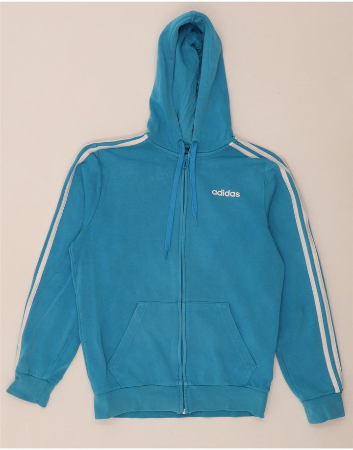 Adidas Hættetrøje med lynlås til mænd, lille blå bomuld