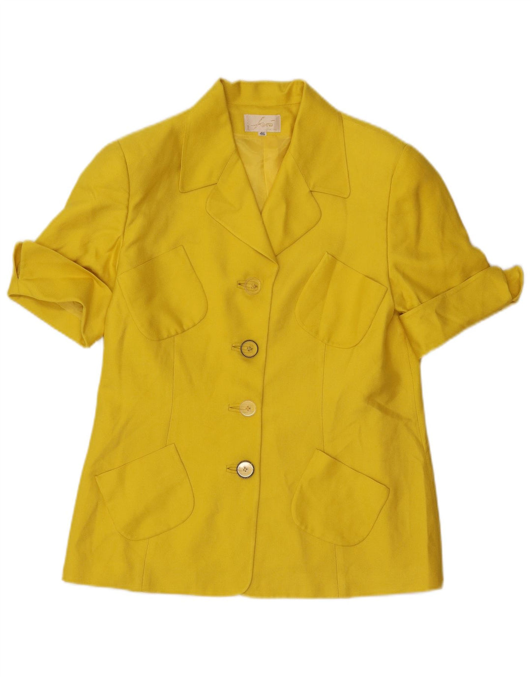 Vintage kvinders 4 knap 2 stykke nederdel sæt IT 46 Large W32 gul silke