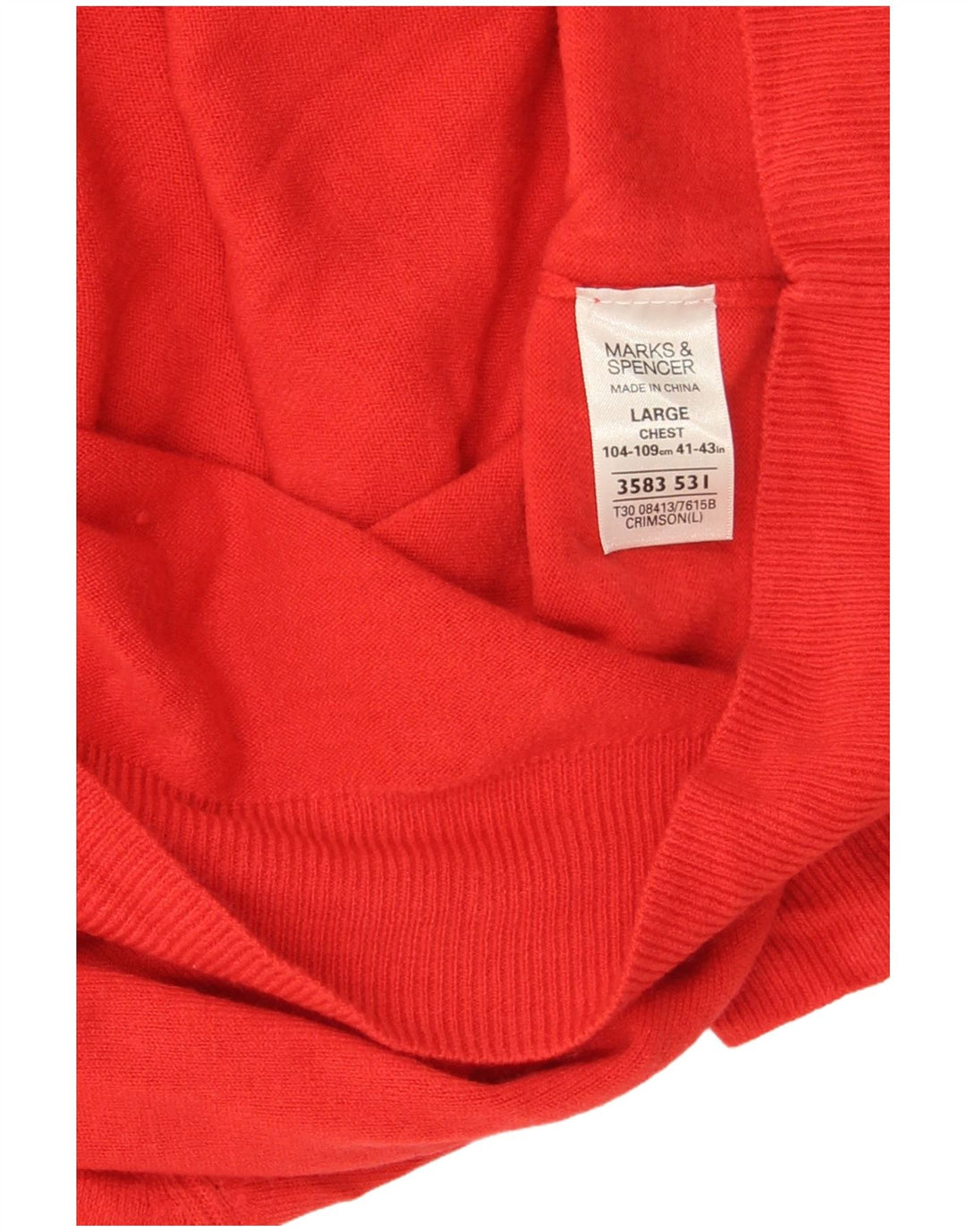Marks & Spencer Herre Blue Harbor V-hals sweater Stor rød akryl