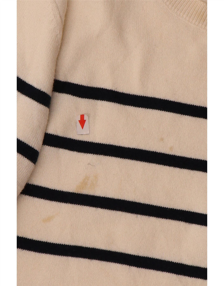 Marks & Spencer Dame Boat Neck Jumper Sweater UK 12 Mellem hvid stribet