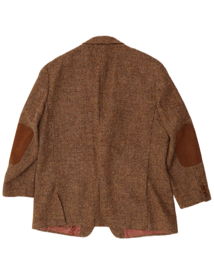 Harris Tweed Herre 2 Button Blazer Jacket UK 46 3XL Brun Virgin Wool