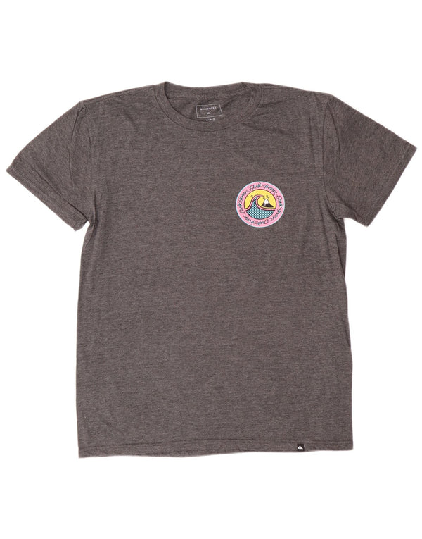 Quiksilver Herre Regular Fit grafisk T-shirt top mellemgrå bomuld