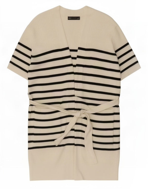 Marks & Spencer Dame Longline Cardigan Sweater UK 14 Medium Off White