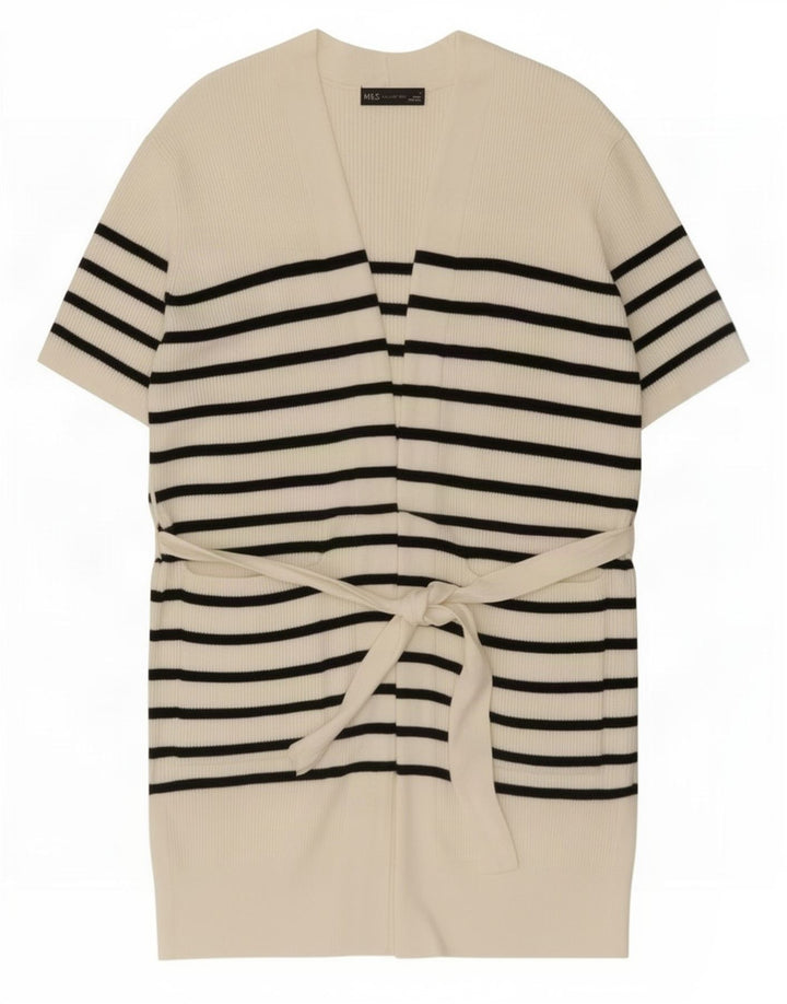 Marks & Spencer Dame Longline Cardigan Sweater UK 14 Medium Off White