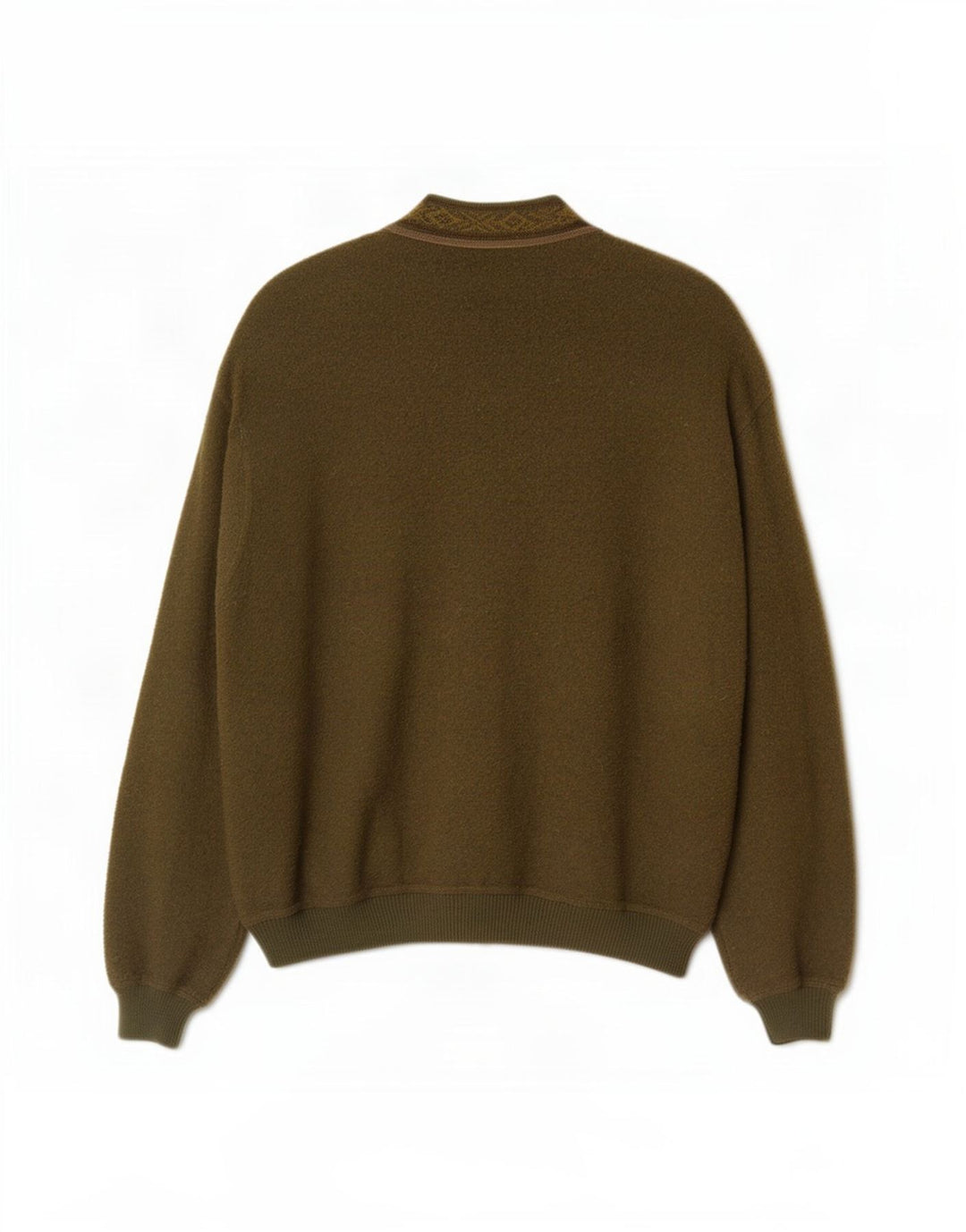 Malagrida herre cardigan sweater Large Khaki Fair Isle Wool