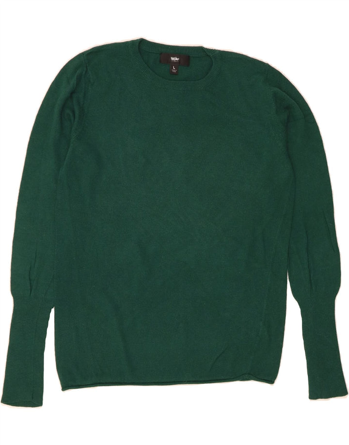 MOSSIMO Womens Crew Neck Jumper Sweater UK 14 Large Green Nylon Vintage Mossimo and Second-Hand Mossimo from Messina Hembry 