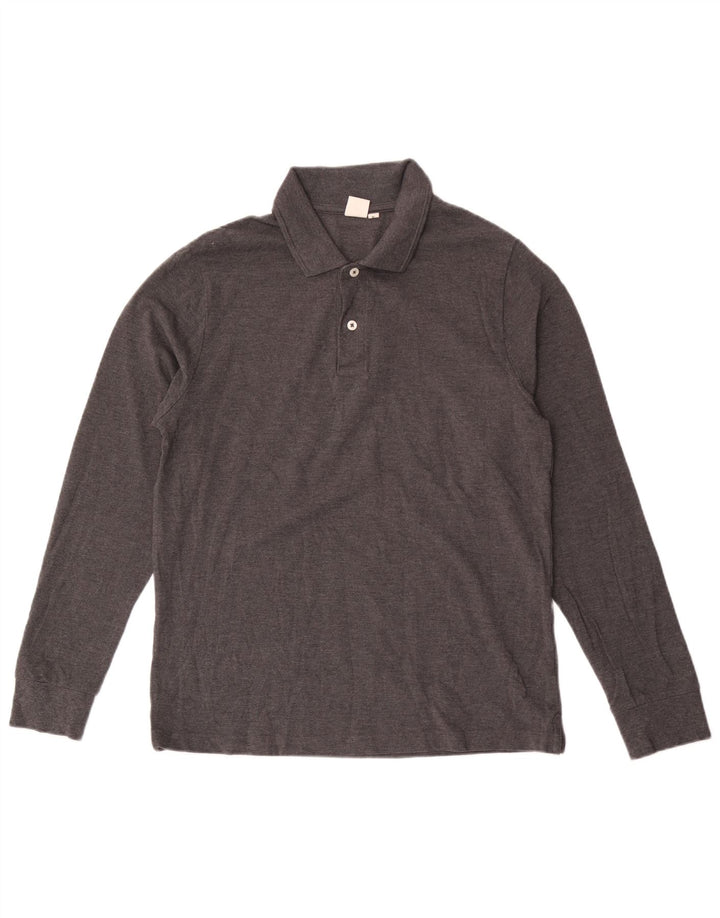 John Lewis Langærmet poloshirt til mænd mellemgrå bomuld