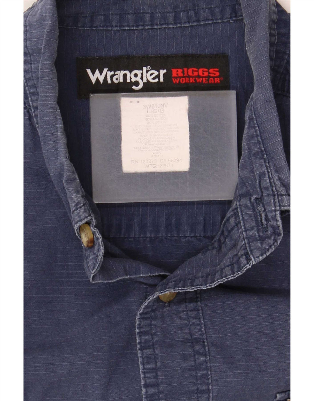 Wrangler kortærmet herreskjorte Stor marineblå bomuld
