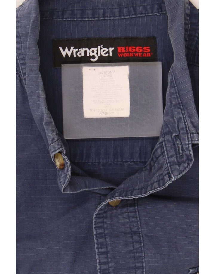 Wrangler kortærmet herreskjorte Stor marineblå bomuld