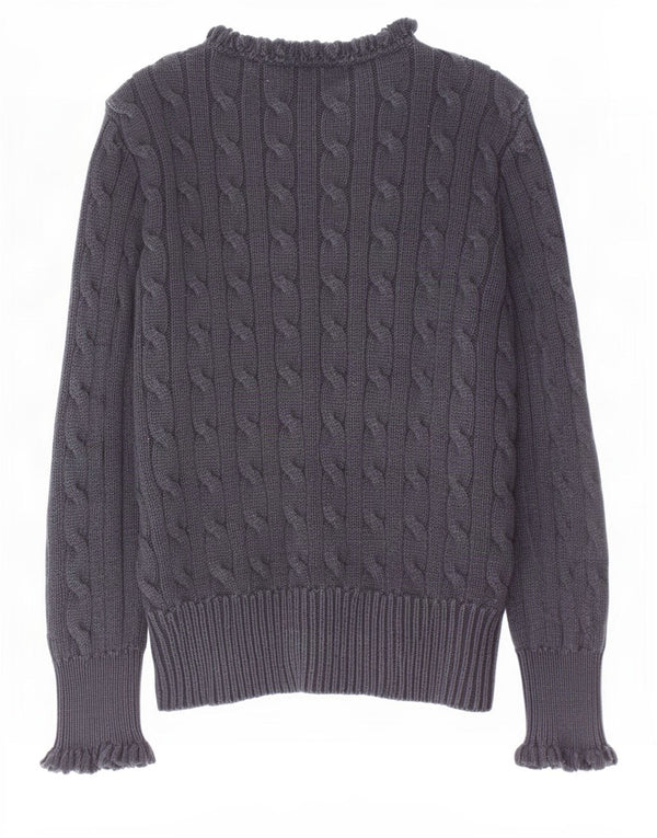 Ralph Lauren Pige Cardigan Sweater 8-9 År Medium Sort Bomuld