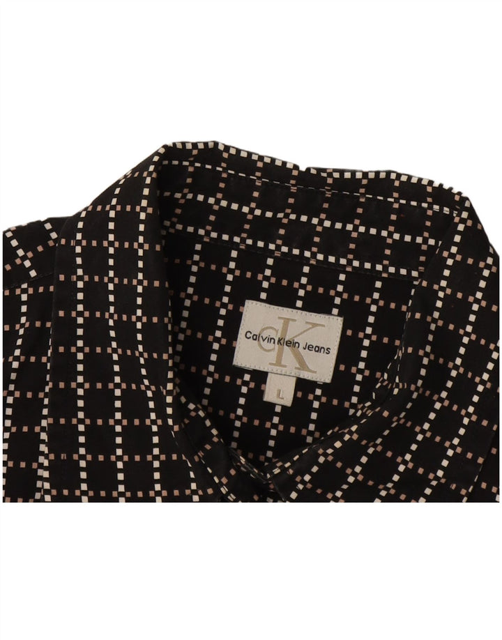 Calvin Klein Jeans Herreskjorte Stor Sort Geometrisk