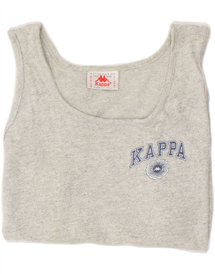 KAPPA Womens Vest Top UK 16 Large Grey Cotton Vintage Kappa and Second-Hand Kappa from Messina Hembry 