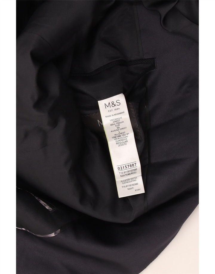 Marks & Spencer Herre 1-knap blazerjakke UK 40 Stor marineblå polyester
