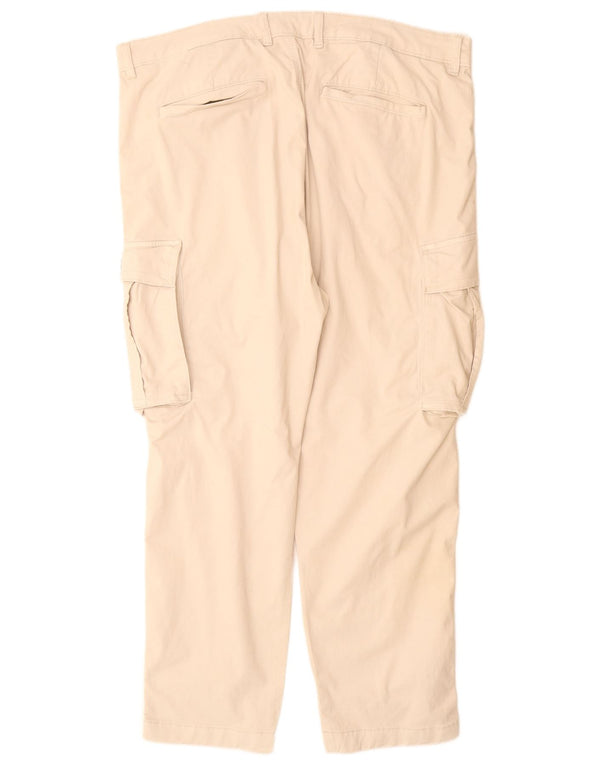 Zara Herre Tapered Cargo Bukser EU 46 XL W38 L30 Off White Bomuld