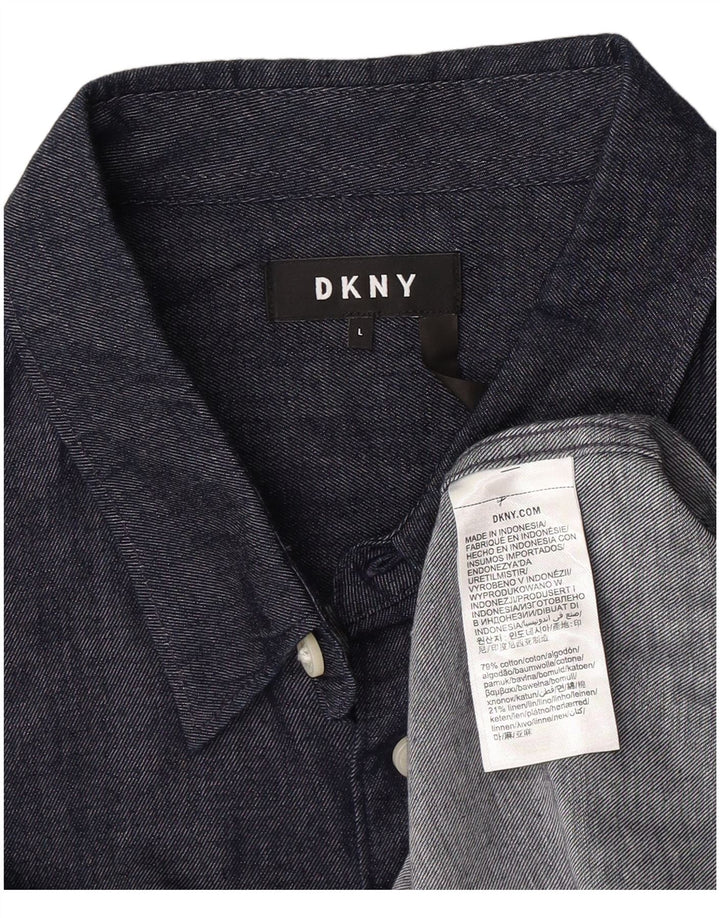 Dkny Herreskjorte Stor Marineblå Bomuld