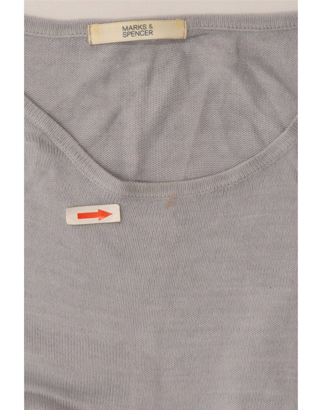 Marks & Spencer Dame Boat Neck Jumper Sweater UK 14 Large Grey