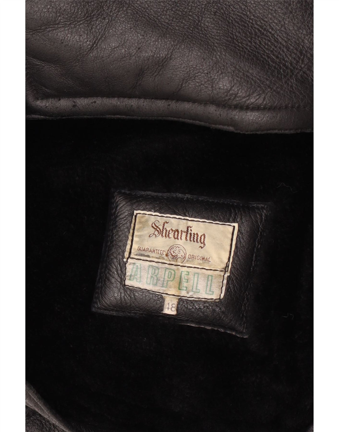 Vintage Herre Shearling Jacket IT 48 Medium Sort
