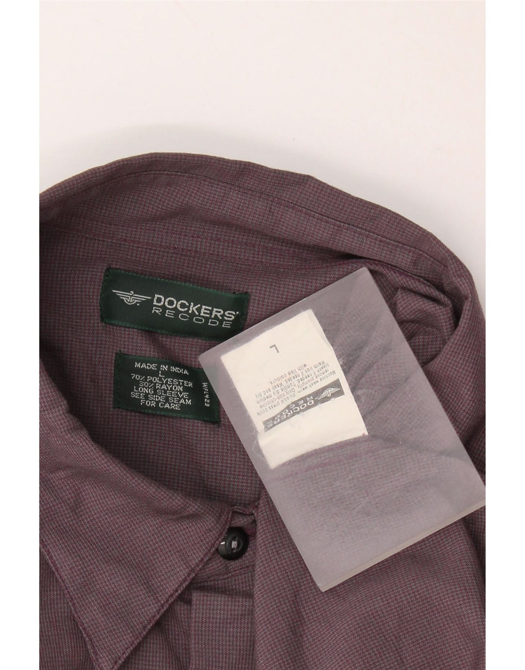 DOCKERS Flanelskjorte til mænd Stor lilla Houndstooth Polyester