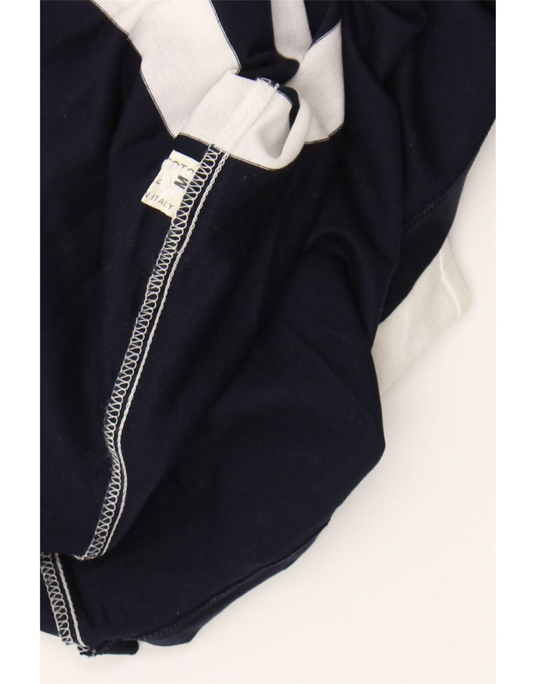 VINTAGE Womens Vest Top UK 14 Medium Navy Blue Colourblock Cotton Vintage Vintage and Second-Hand Vintage from Messina Hembry 