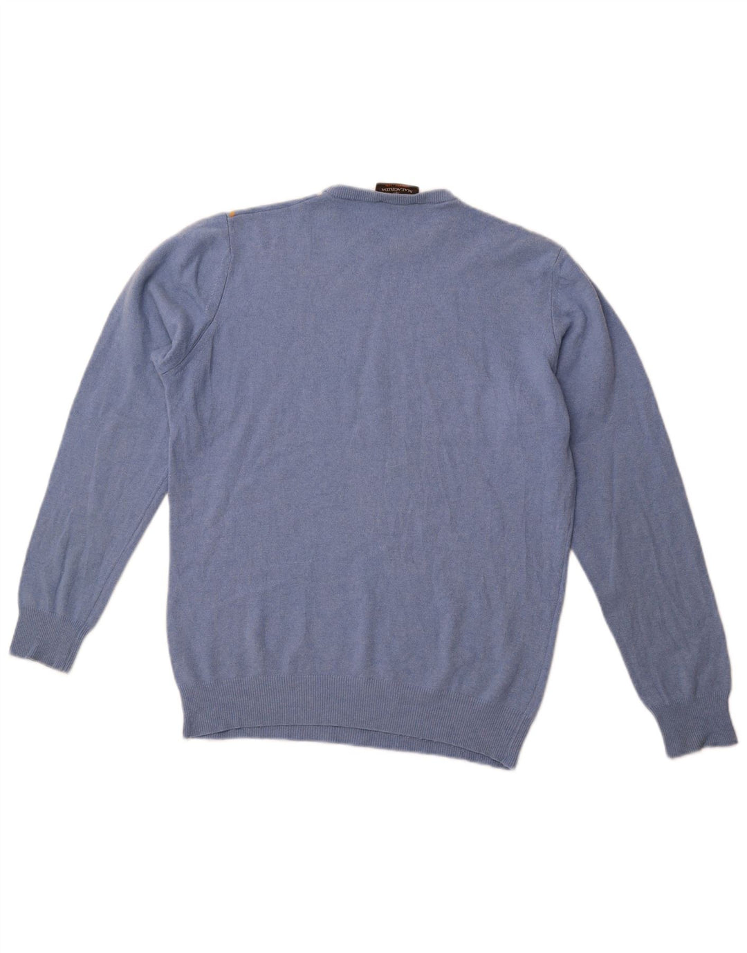 MALAGRIDA Herre sweater med rund hals, stor blå Argyle/Diamant