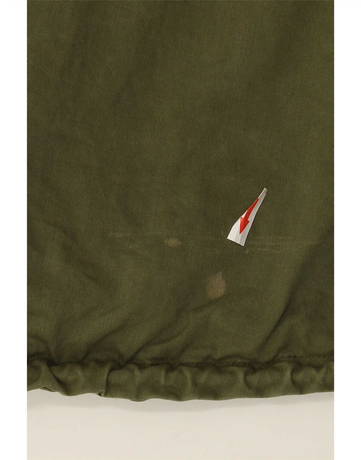 Zara Womens Grafisk Oversized Bomber Jacket UK 14 Medium Khaki Cotton
