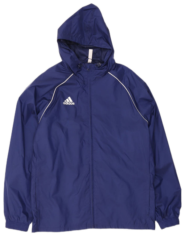 Adidas Regnjakke med hætte til mænd UK 40 Stor marineblå polyester